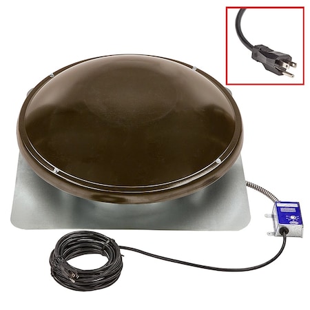 Gaf Master Flow 1050 CFM Weathered Wood Galvanized EZ Cool Plug-In Power Roof Mount Attic Fan EZCR1WW